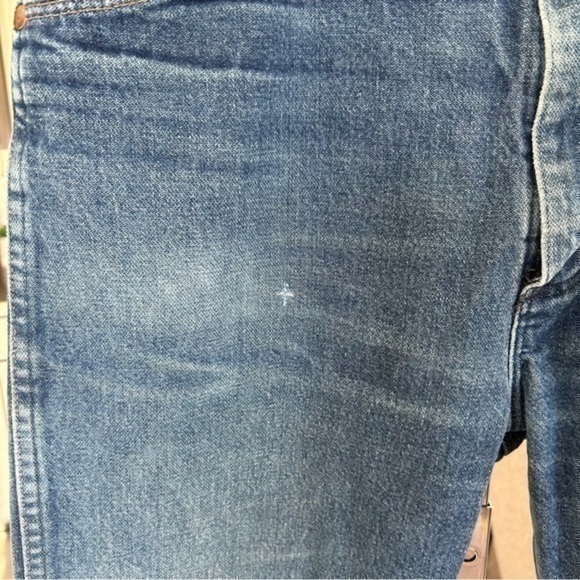 💋VTG Vintage Wrangler men’s distressed faded wallet pocket blue jeans 👖 36x34 - Picture 7 of 13